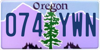 OR license plate 074YWN