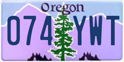 OR license plate 074YWT