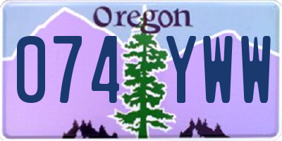 OR license plate 074YWW
