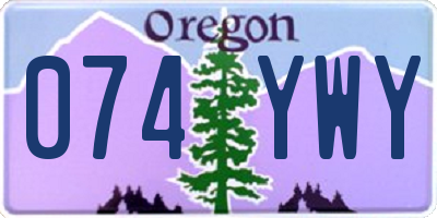 OR license plate 074YWY