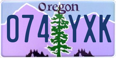 OR license plate 074YXK