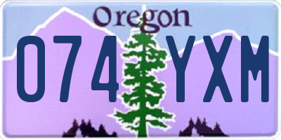 OR license plate 074YXM