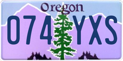 OR license plate 074YXS