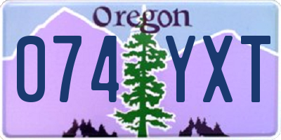 OR license plate 074YXT