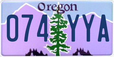 OR license plate 074YYA