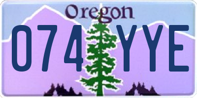 OR license plate 074YYE