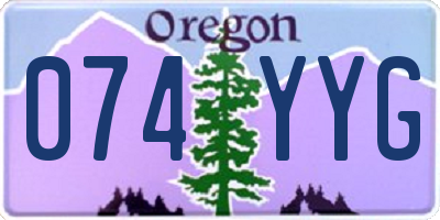 OR license plate 074YYG