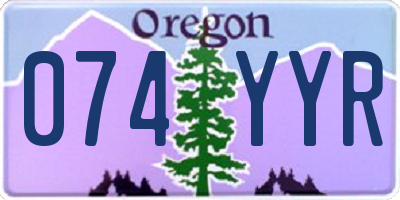 OR license plate 074YYR
