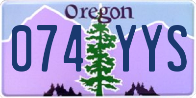 OR license plate 074YYS
