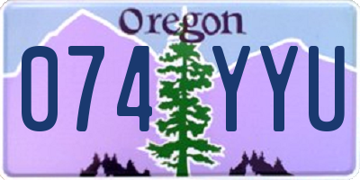 OR license plate 074YYU