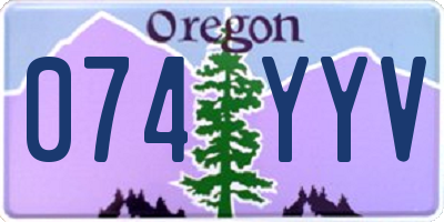 OR license plate 074YYV