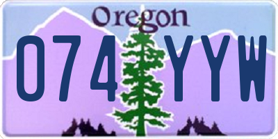 OR license plate 074YYW
