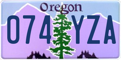 OR license plate 074YZA
