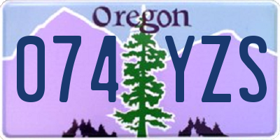 OR license plate 074YZS
