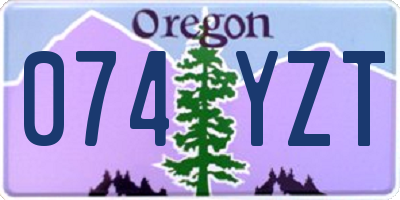 OR license plate 074YZT