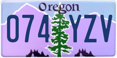 OR license plate 074YZV