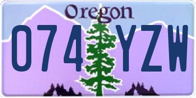 OR license plate 074YZW
