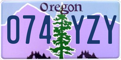OR license plate 074YZY