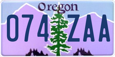 OR license plate 074ZAA