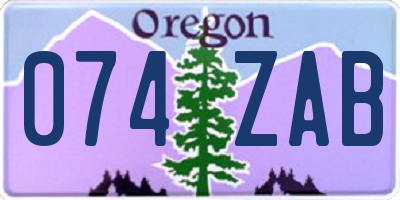 OR license plate 074ZAB