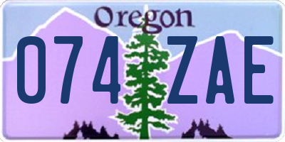 OR license plate 074ZAE