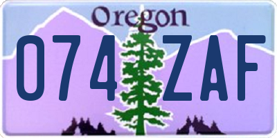 OR license plate 074ZAF