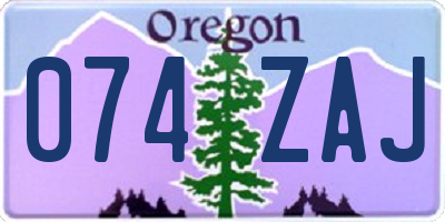 OR license plate 074ZAJ