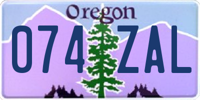OR license plate 074ZAL