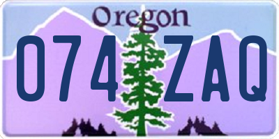 OR license plate 074ZAQ