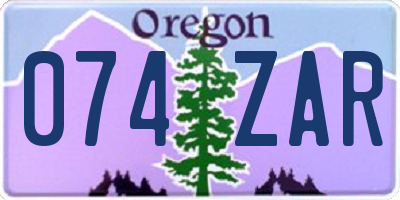 OR license plate 074ZAR