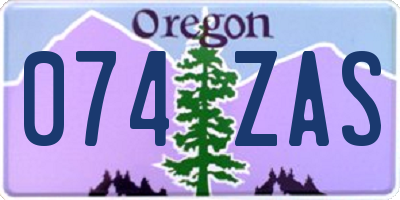 OR license plate 074ZAS