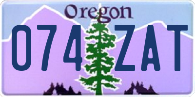 OR license plate 074ZAT