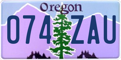 OR license plate 074ZAU