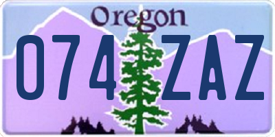 OR license plate 074ZAZ