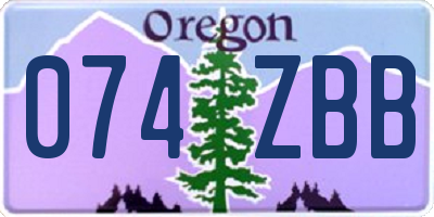 OR license plate 074ZBB
