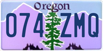 OR license plate 074ZMQ