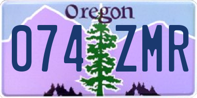 OR license plate 074ZMR