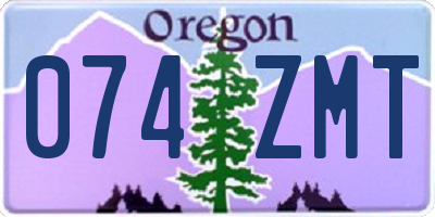 OR license plate 074ZMT