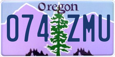 OR license plate 074ZMU