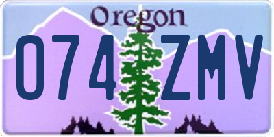 OR license plate 074ZMV