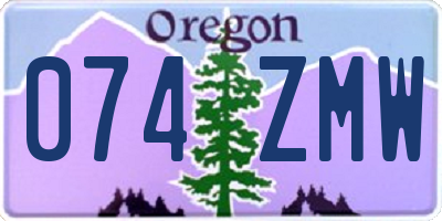 OR license plate 074ZMW