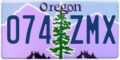 OR license plate 074ZMX