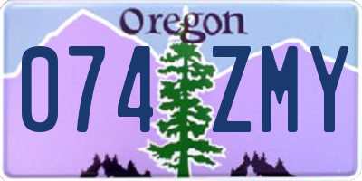 OR license plate 074ZMY