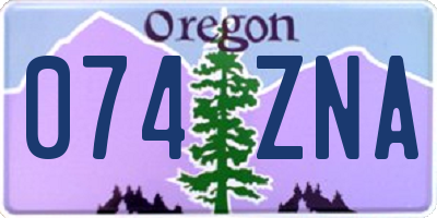 OR license plate 074ZNA