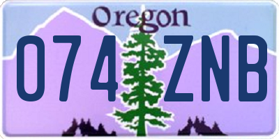 OR license plate 074ZNB