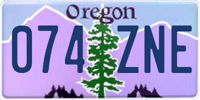 OR license plate 074ZNE