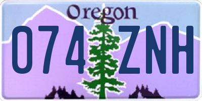OR license plate 074ZNH