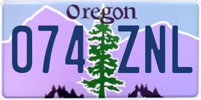 OR license plate 074ZNL