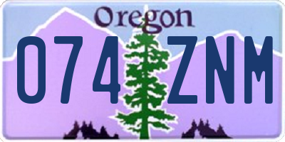OR license plate 074ZNM