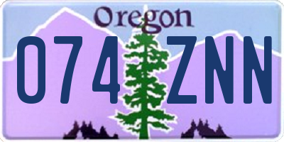 OR license plate 074ZNN